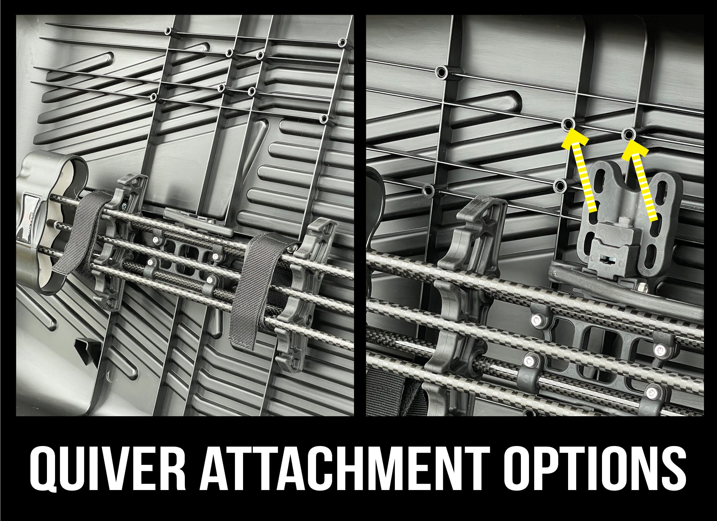 Bow case quiver attachment options