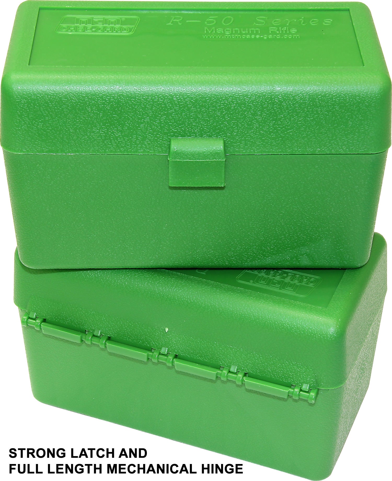 RLLD-50 Rifle Ammo Box, 50 Round 300 Win Mag 303 British 7mm PRC Rem Ultra 375 Ruger, USA Made