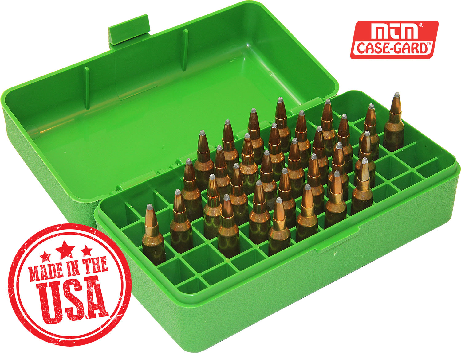 RSLD-50 Rifle Ammo Box, 50 Round 223 243 270 WSSM 360 Buckhammer 460 500 S&W, USA Made