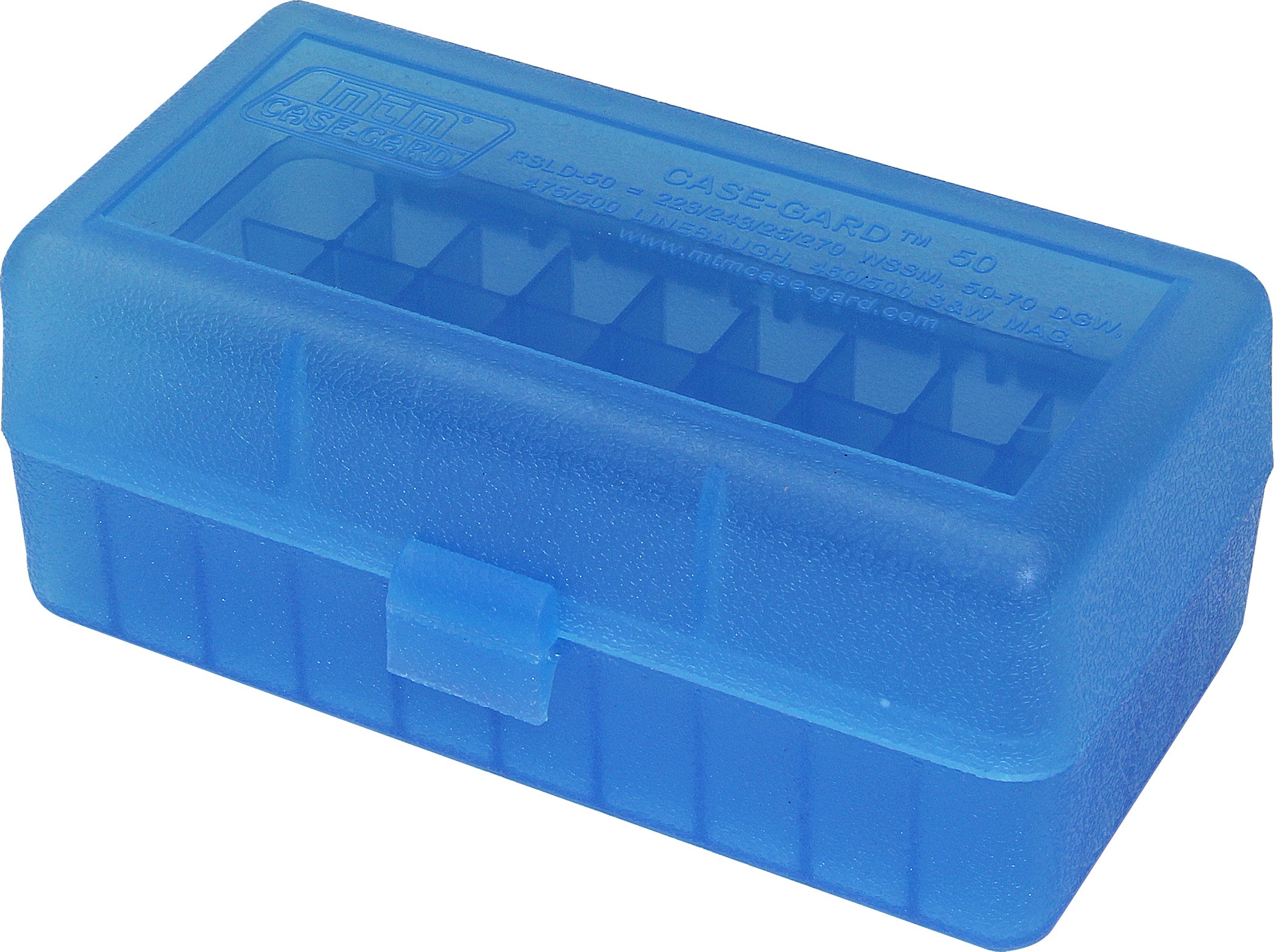 RSLD-50 Rifle Ammo Box, 50 Round 223 243 270 WSSM 360 Buckhammer 460 500 S&W, USA Made