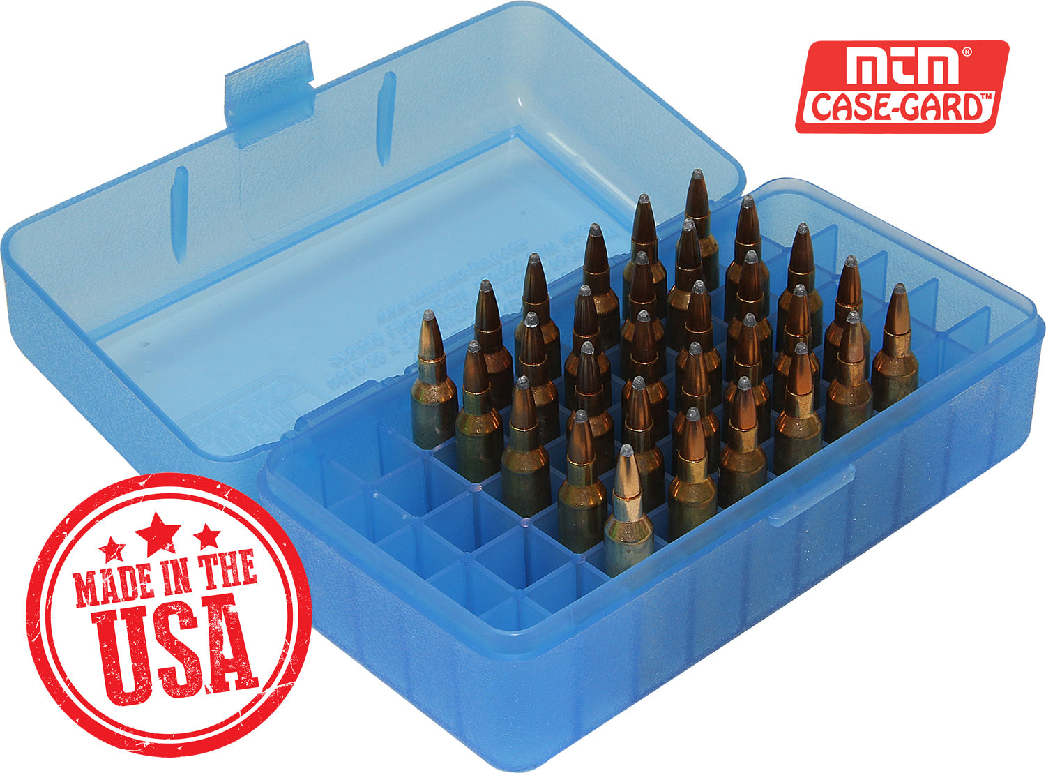 RSLD-50 Rifle Ammo Box, 50 Round 223 243 270 WSSM 360 Buckhammer 460 500 S&W, USA Made