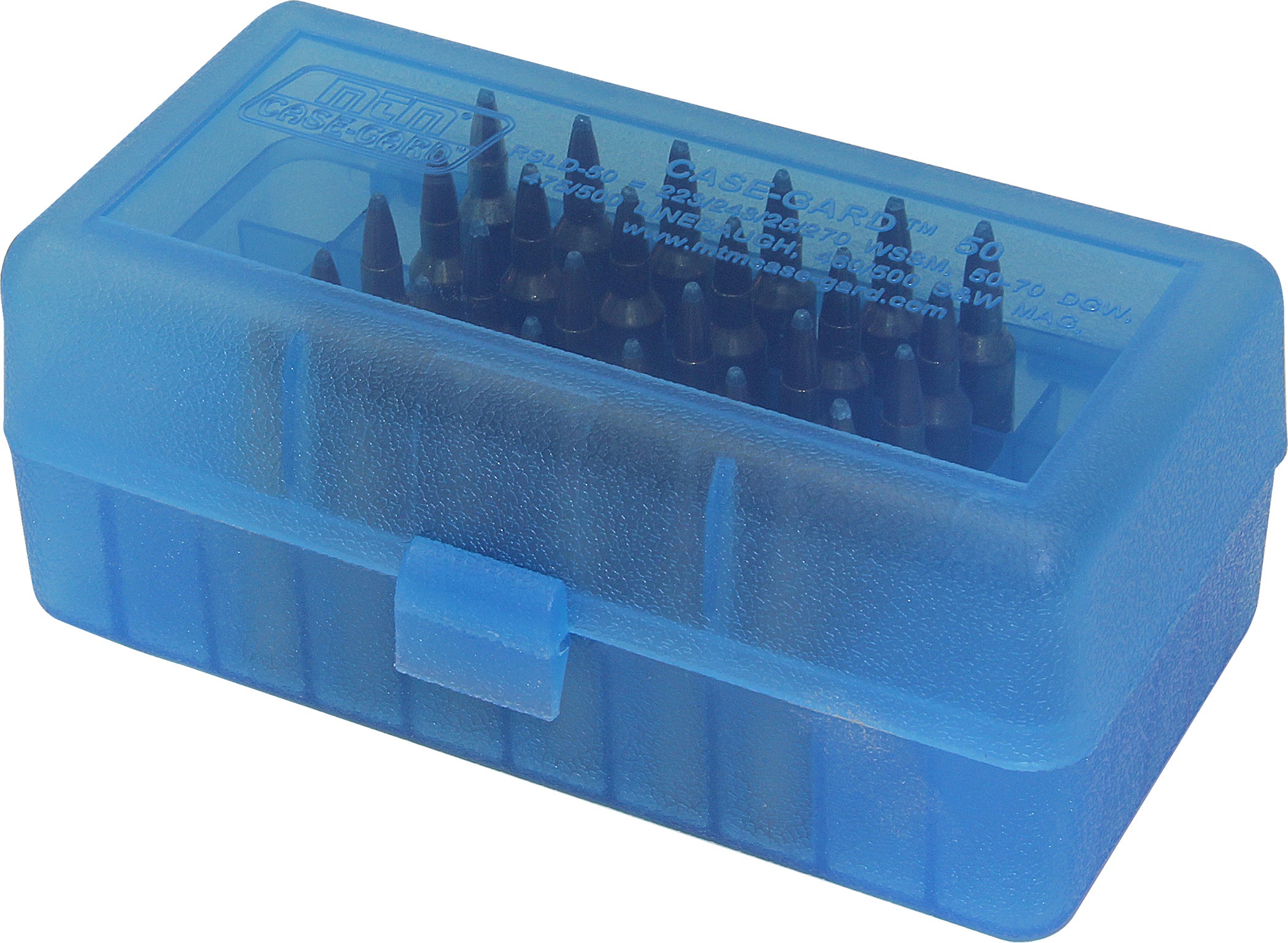 RSLD-50 Rifle Ammo Box, 50 Round 223 243 270 WSSM 360 Buckhammer 460 500 S&W, USA Made