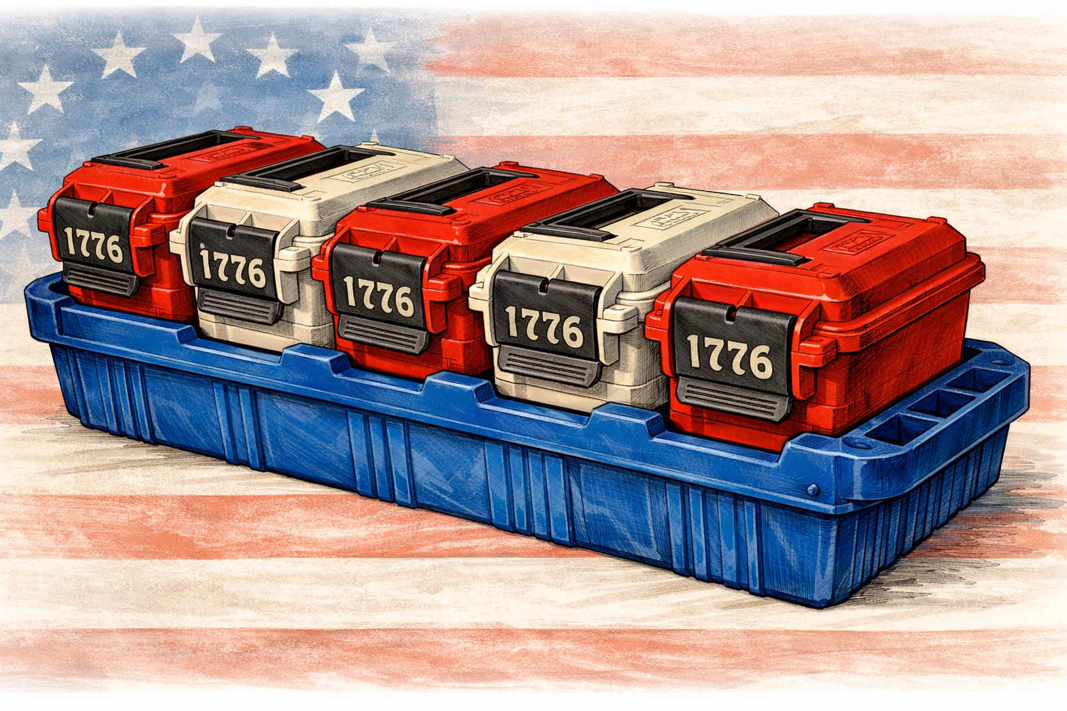 AC4C-1776 & AC5C-1776 - Multi-Can Ammo Crates 250th LIMITED