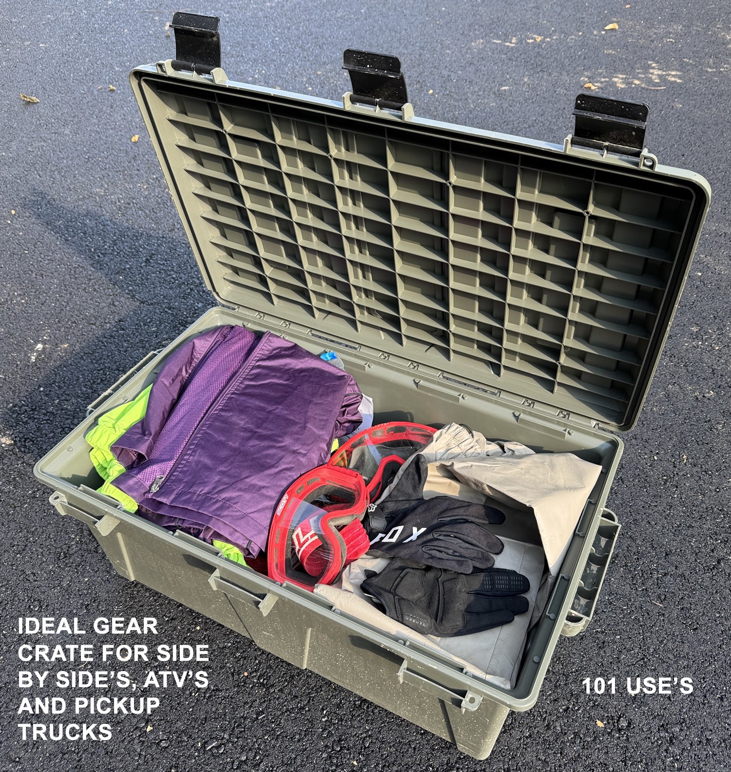 ACRG18 - Gear Crate Utility Box, Water Resistant Dry Storage Gear Box