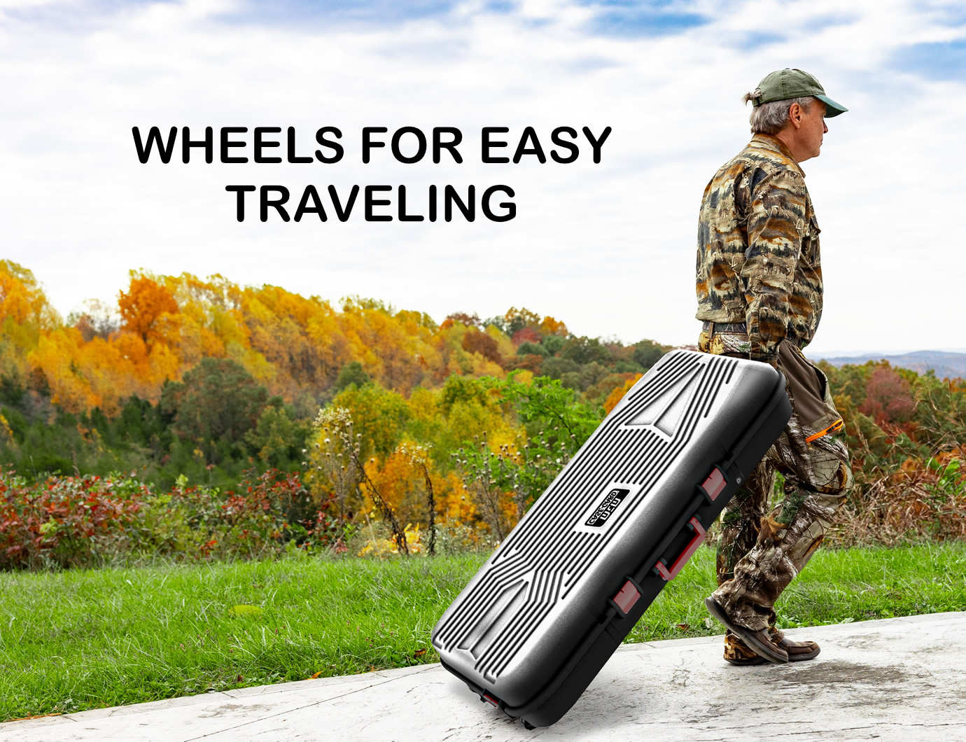BC44 - Traveler Compound Bow Case with Wheels, Up to 44”- Hard Shell Bow Case* Arrow Storage with Arrow Case Included * Airline Approved Hard Case, Lockable Storage