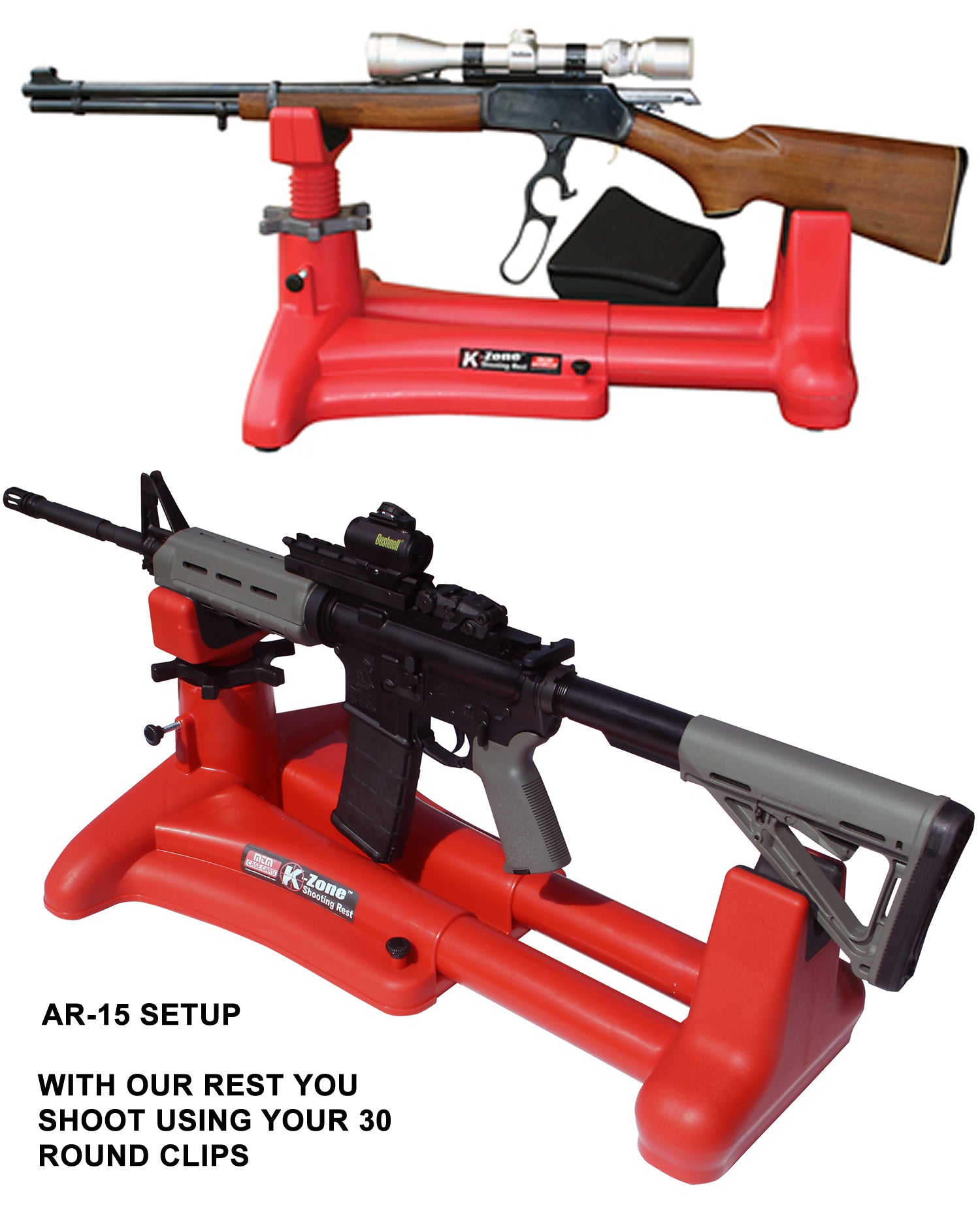 AR-15 rifle rest that you can shoot with 30 round magazines