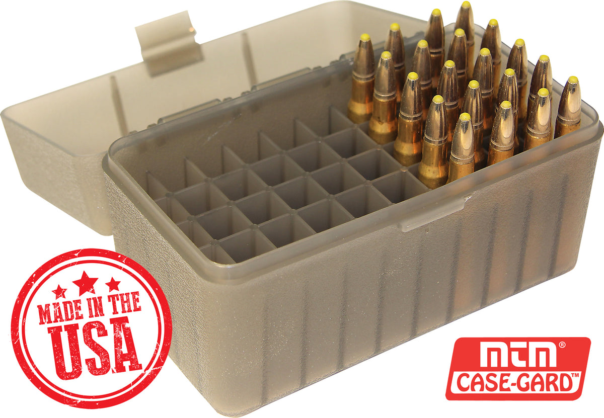 Ammunition reloading boxes and cartridge cases for rifles