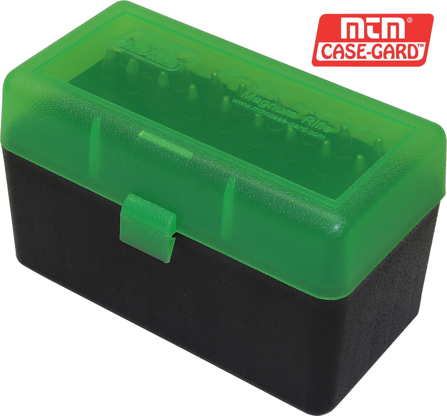 RLLD-50 Rifle Ammo Box, 50 Round 300 Win Mag 303 British 7mm PRC Rem Ultra 375 Ruger, USA Made