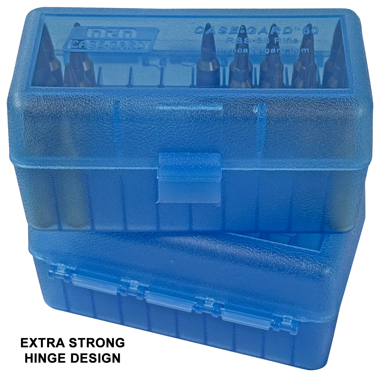RS-S-50 Rifle Ammo Box, 50 Round 22-250 6.5 Grendel 22 ARC 6mm PPC 7.6
