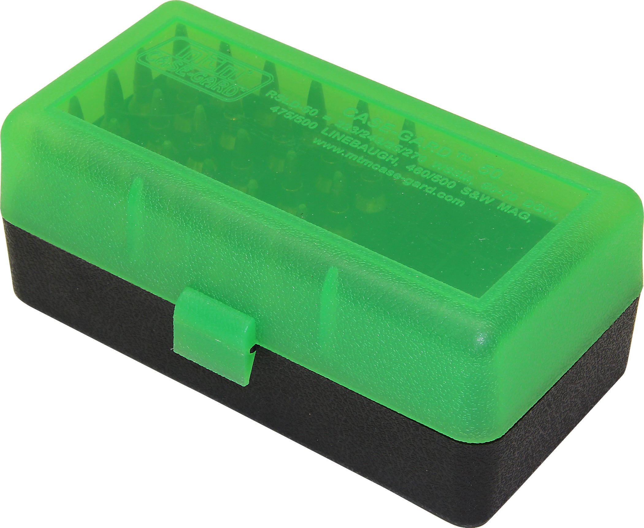 RSLD-50 Rifle Ammo Box, 50 Round 223 243 270 WSSM 360 Buckhammer 460 500 S&amp;W, USA Made