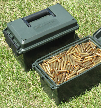 Tactical45 .50 Cal Ammo Can - Tan Steel Military Storage Box With Flip Lid