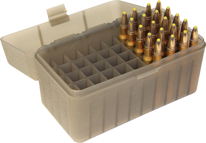 MTM 100 Round Rifle Ammo Box 17, 204, 223, 5.56x45, 6x47 Clear Blue
