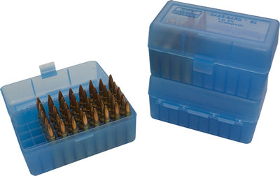  MTM 100 Round Rifle Ammo Box 17, 204, 223, 5.56x45, 6x47, Clear  Blue : Sports & Outdoors